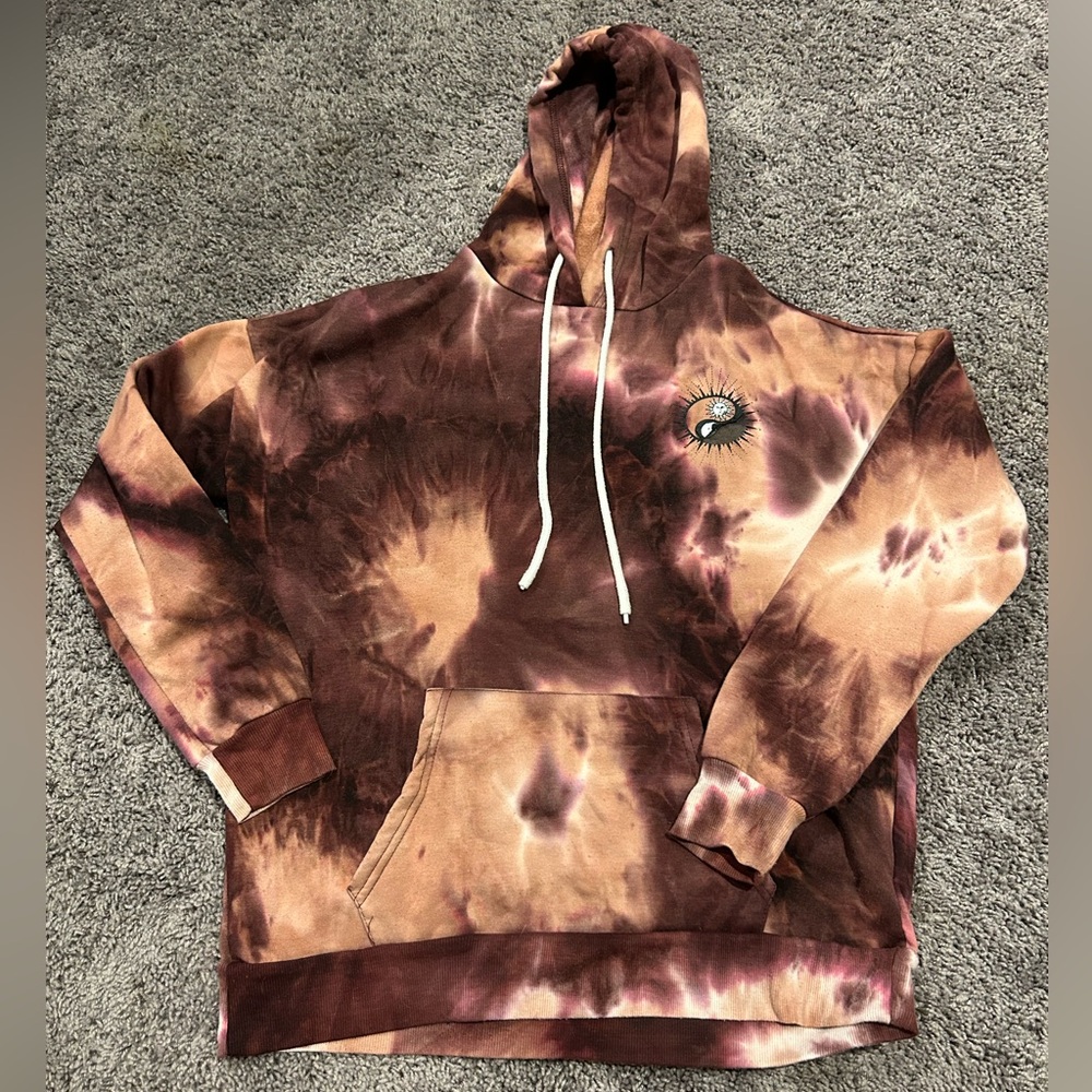 Purple tie-dye sun/moon ying yang hoodie